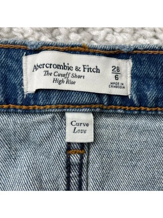 Abercrombie & Fitch The Cutoff Short High Rise Distress Womens 28/6 - Picture 4 of 9